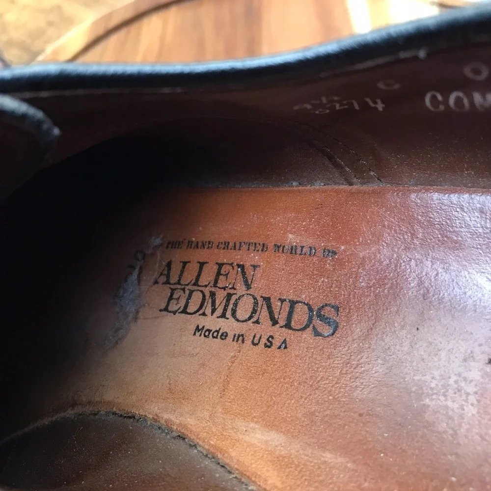 Allen Edmonds Polo Saddle Oxford‎ Dress Shoes Mens 9.5C Burgundy/Black *Flaws
